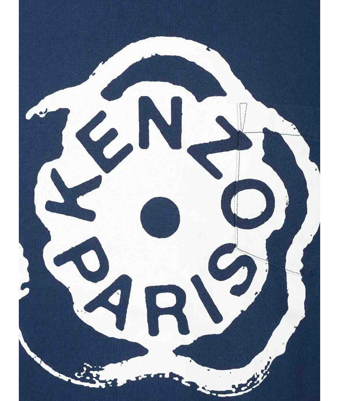 KENZO Синяя хлопковая футболка, фото 3