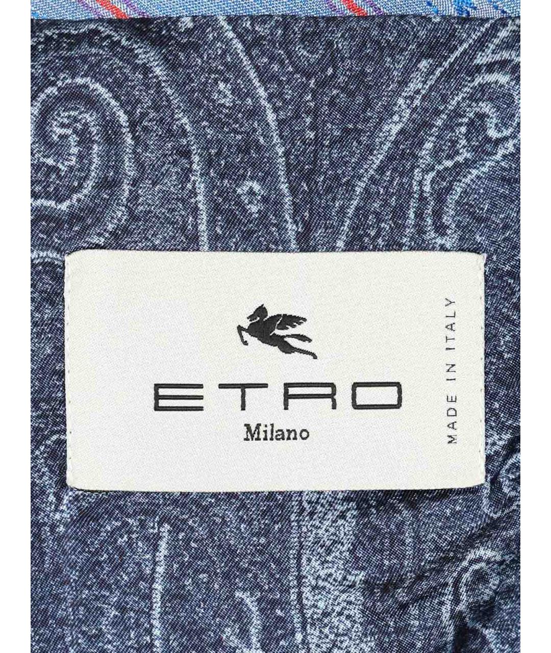 ETRO Темно-синий хлопковый пиджак, фото 5