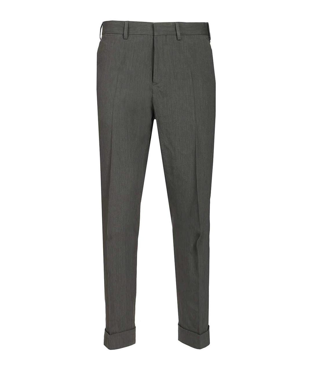 DRIES VAN NOTEN Серые льняные повседневные брюки, фото 1