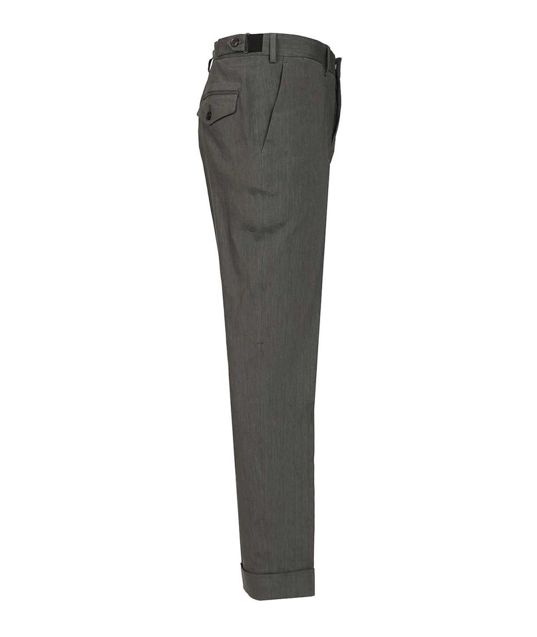 DRIES VAN NOTEN Серые льняные повседневные брюки, фото 3