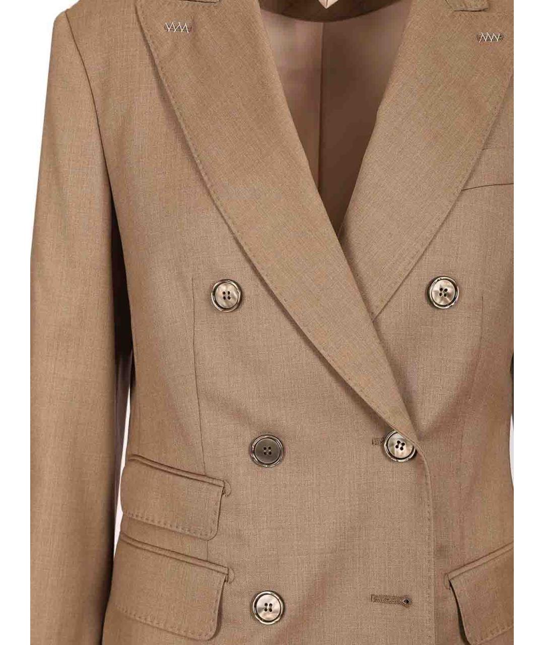 MAX MARA Коричневый шерстяной жакет/пиджак, фото 4