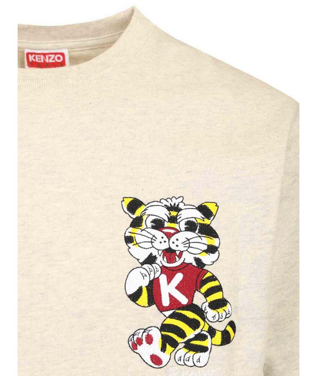 KENZO Серая хлопковая футболка, фото 3