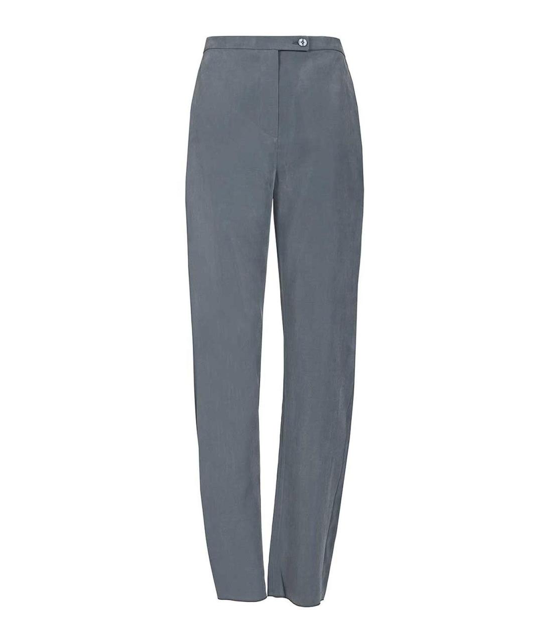 EMPORIO ARMANI Синие полиэстеровые прямые брюки, фото 1