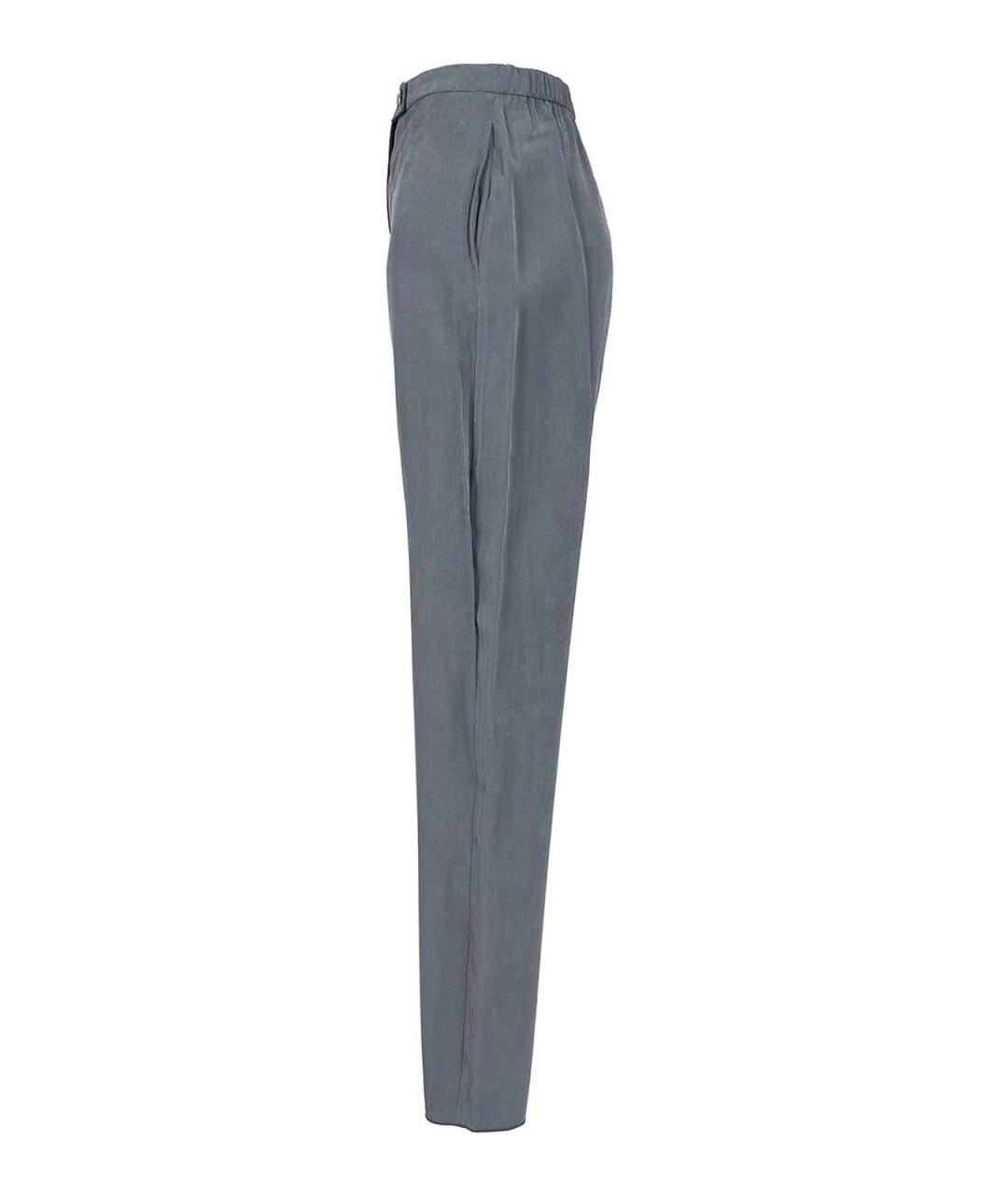 EMPORIO ARMANI Синие полиэстеровые прямые брюки, фото 3