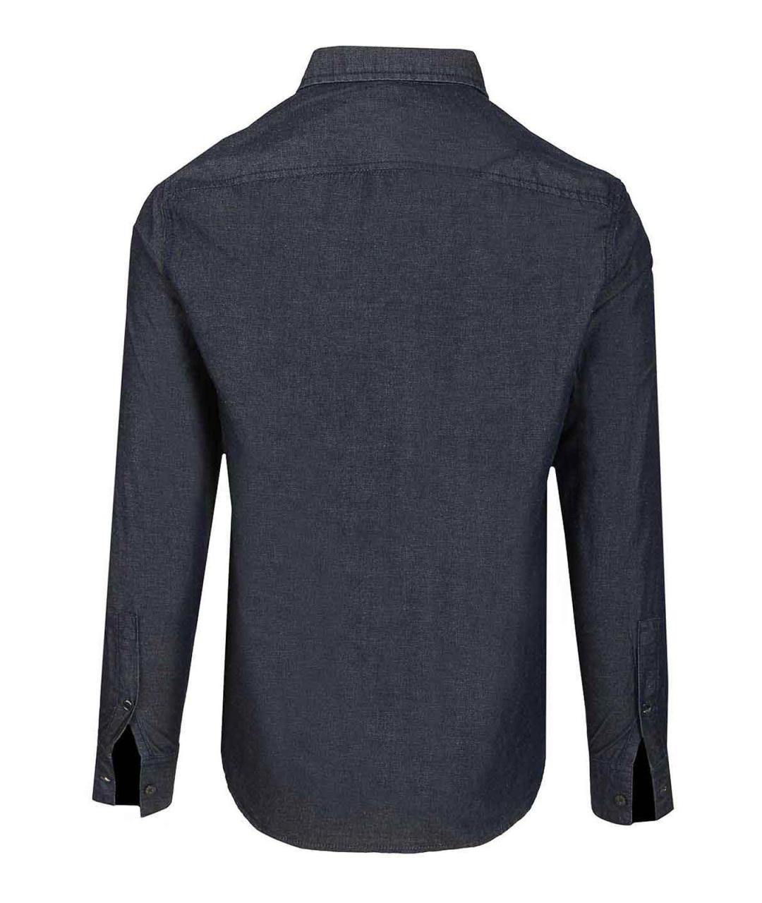 EMPORIO ARMANI Синяя льняная кэжуал рубашка, фото 2
