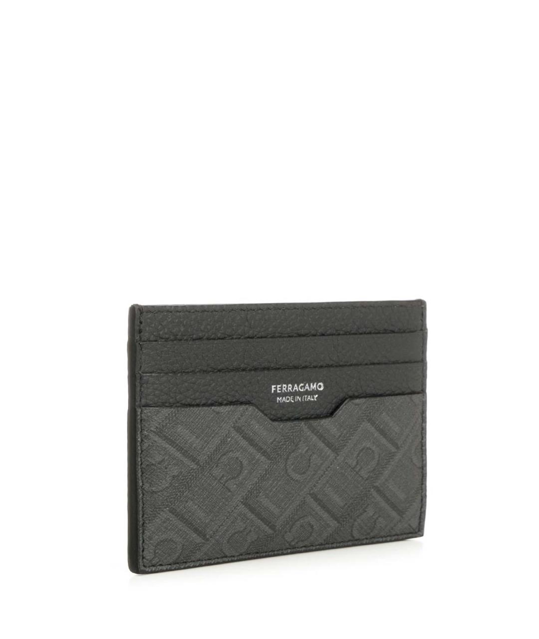 FERRAGAMO Серый кожаный кардхолдер, фото 2