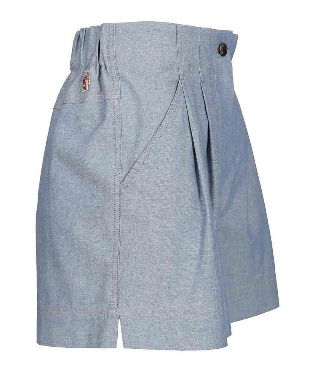 MONCLER Голубые хлопковые шорты, фото 3