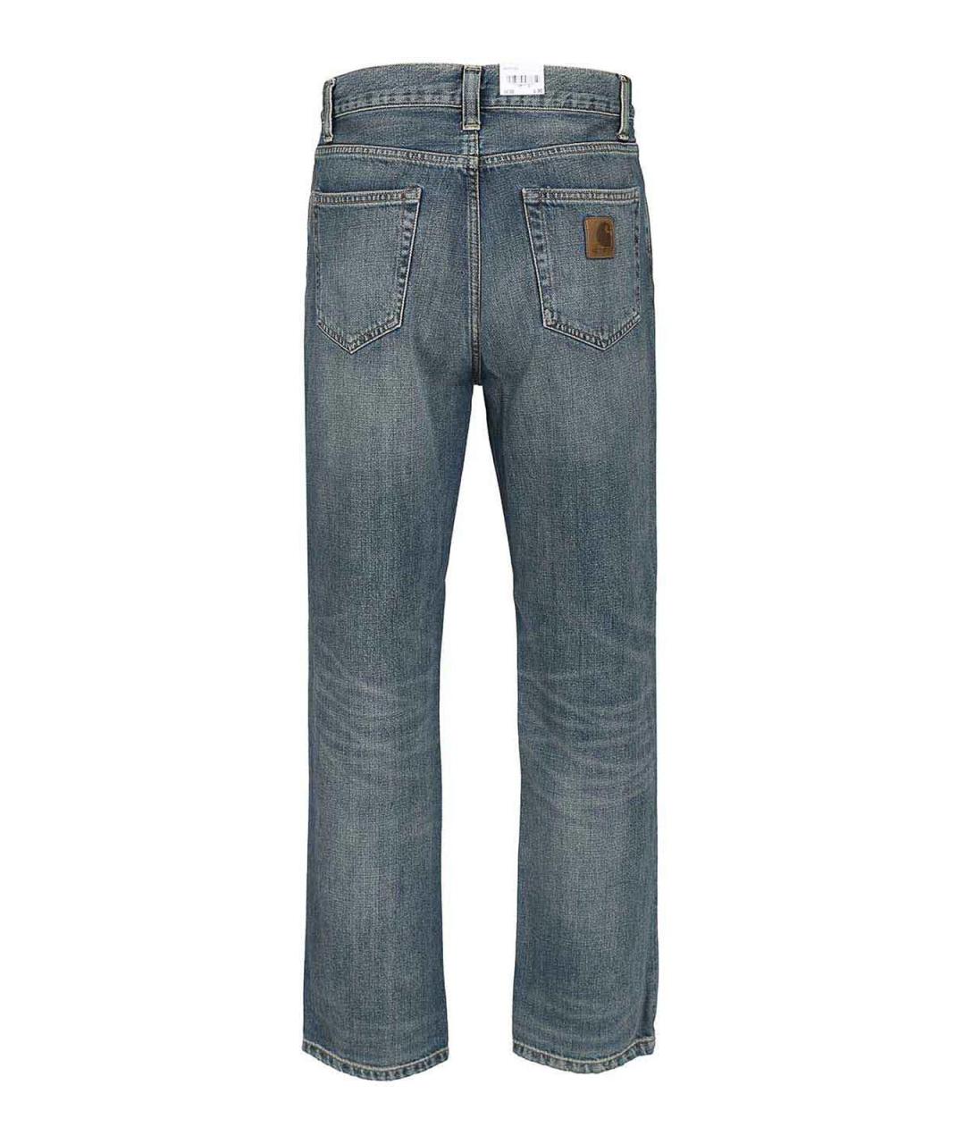 CARHARTT Синие хлопковые прямые джинсы, фото 2