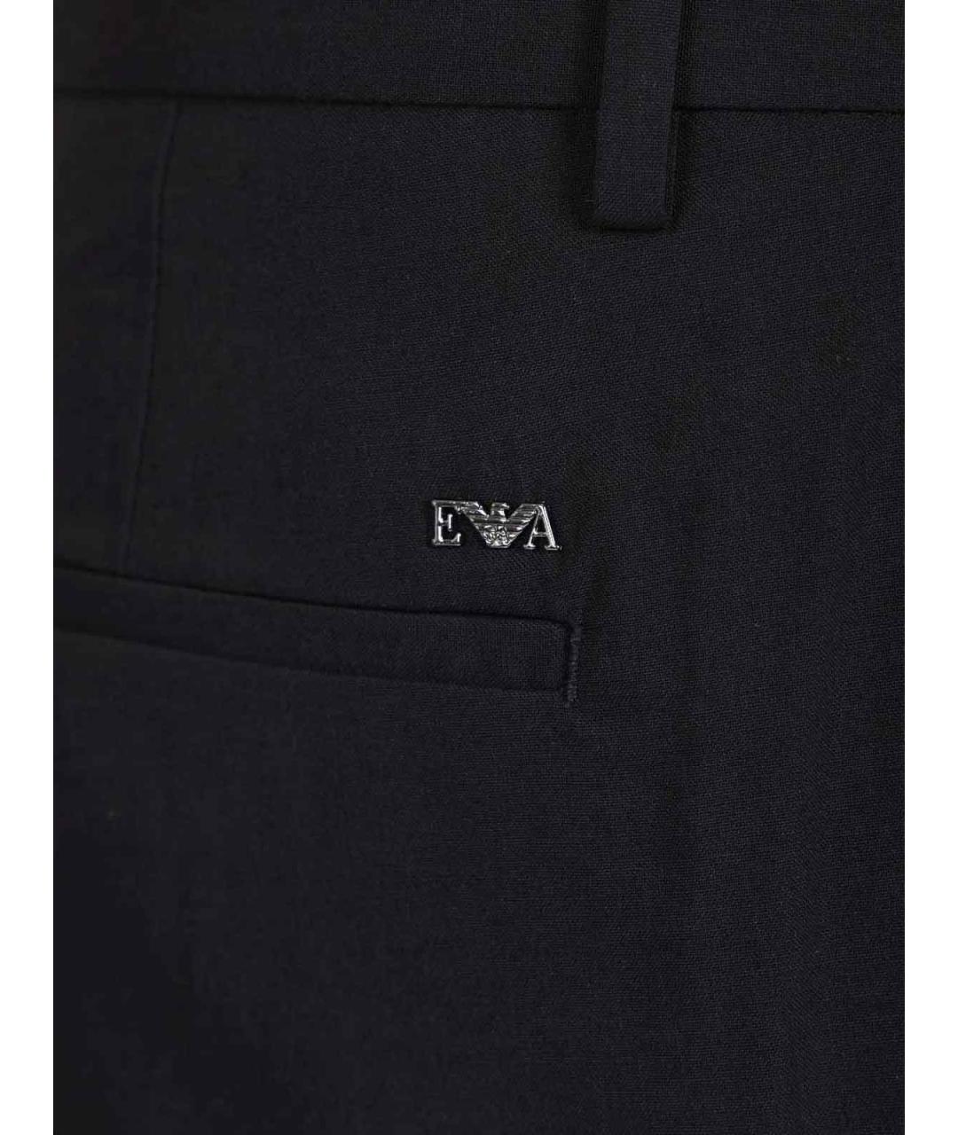 EMPORIO ARMANI Синие шерстяные повседневные брюки, фото 5