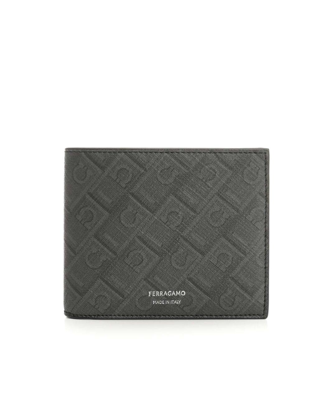 FERRAGAMO Серый кожаный кошелек, фото 1