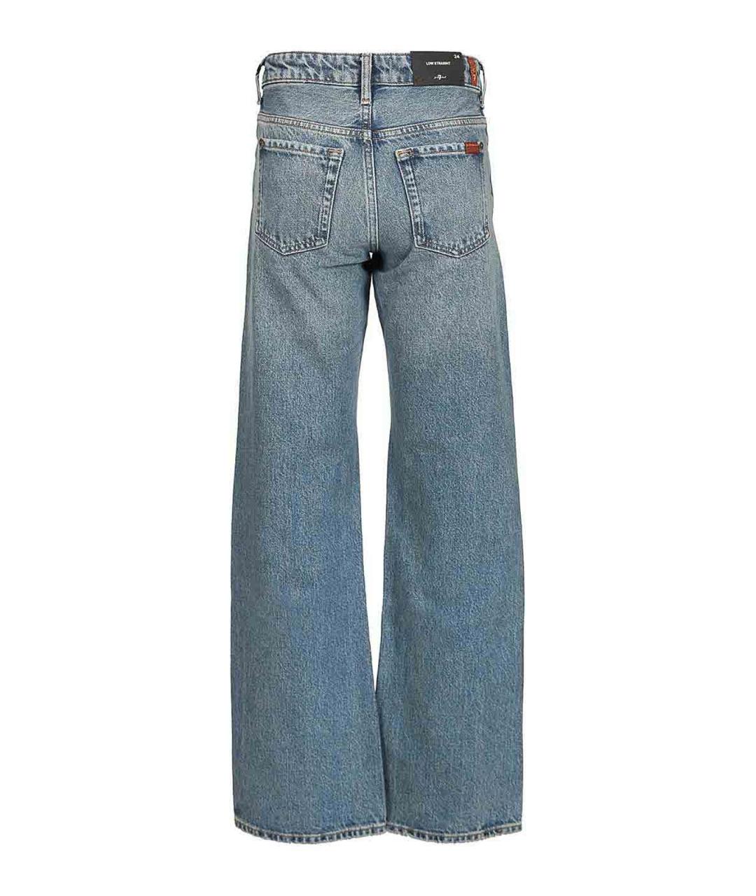 7 FOR ALL MANKIND Голубые хлопковые прямые джинсы, фото 2