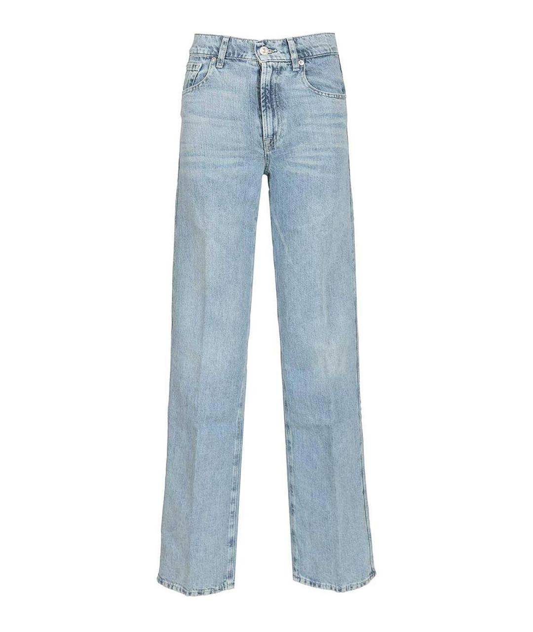 7 FOR ALL MANKIND Голубые хлопковые прямые джинсы, фото 1