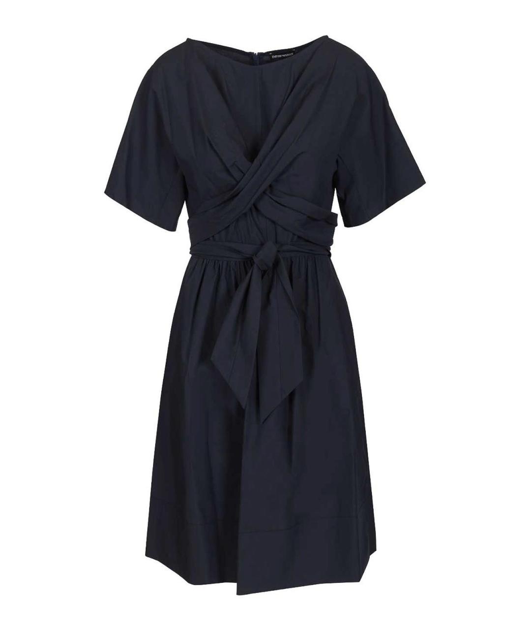 EMPORIO ARMANI Синее хлопковое повседневное платье, фото 1