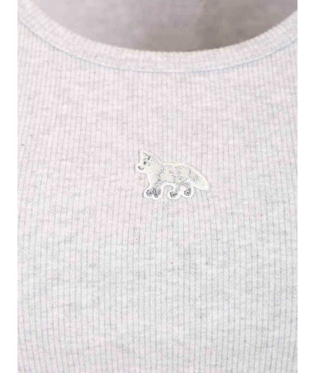 MAISON KITSUNE Серая хлопковая майка, фото 3