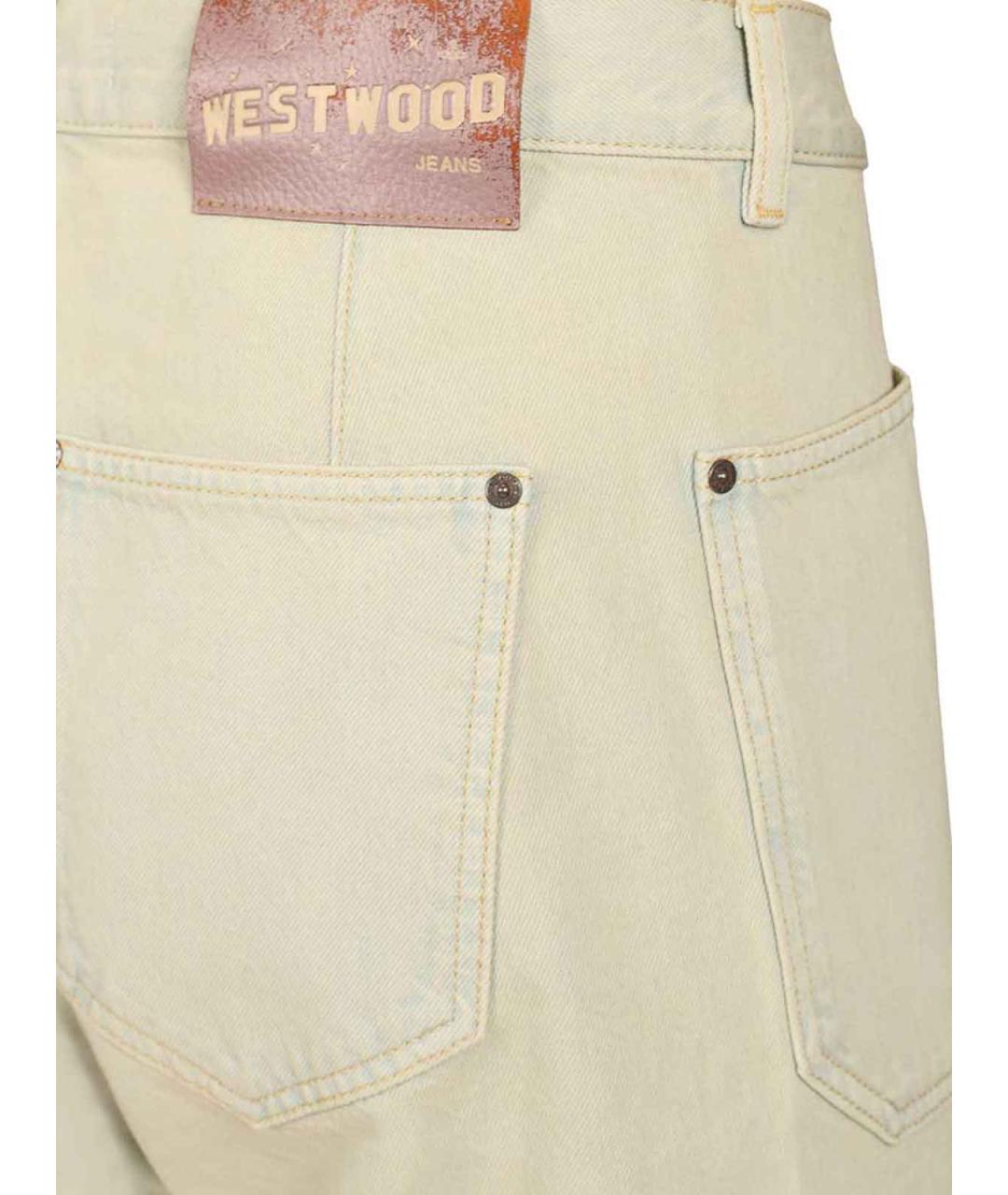 VIVIENNE WESTWOOD Голубые хлопковые прямые джинсы, фото 5