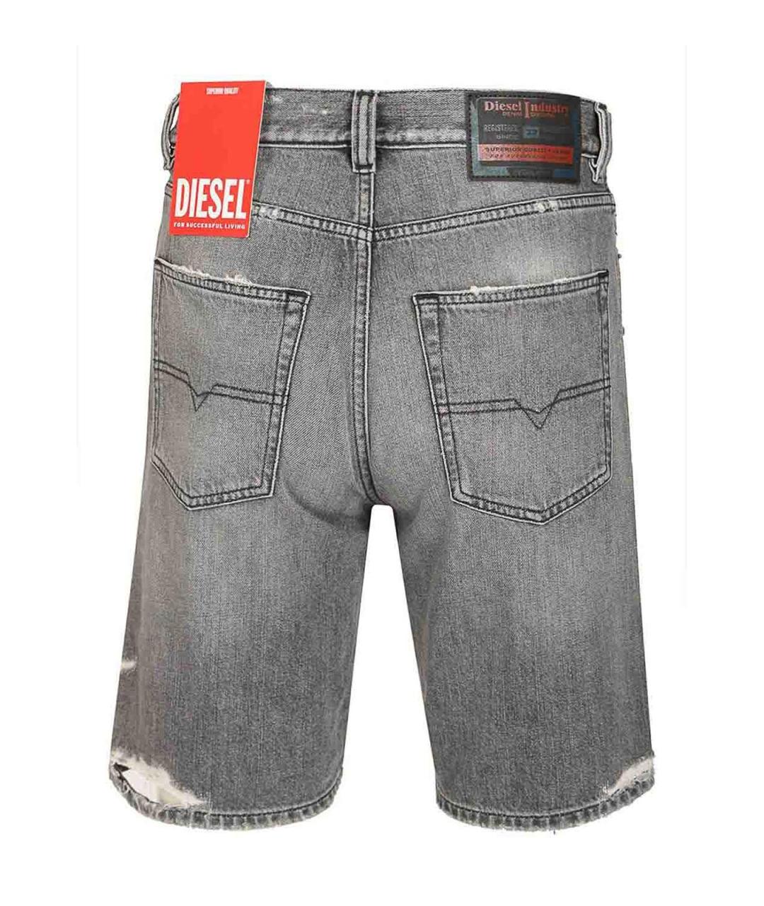 DIESEL Серые хлопковые шорты, фото 2