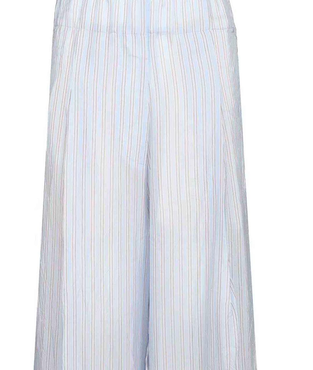 DRIES VAN NOTEN Голубые вискозные прямые брюки, фото 4