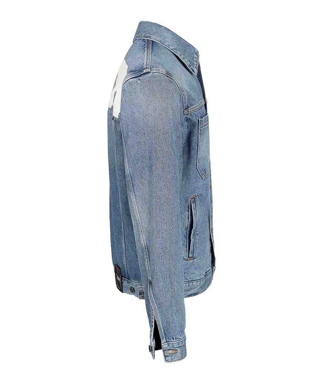 OFF-WHITE Голубая хлопковая куртка, фото 3