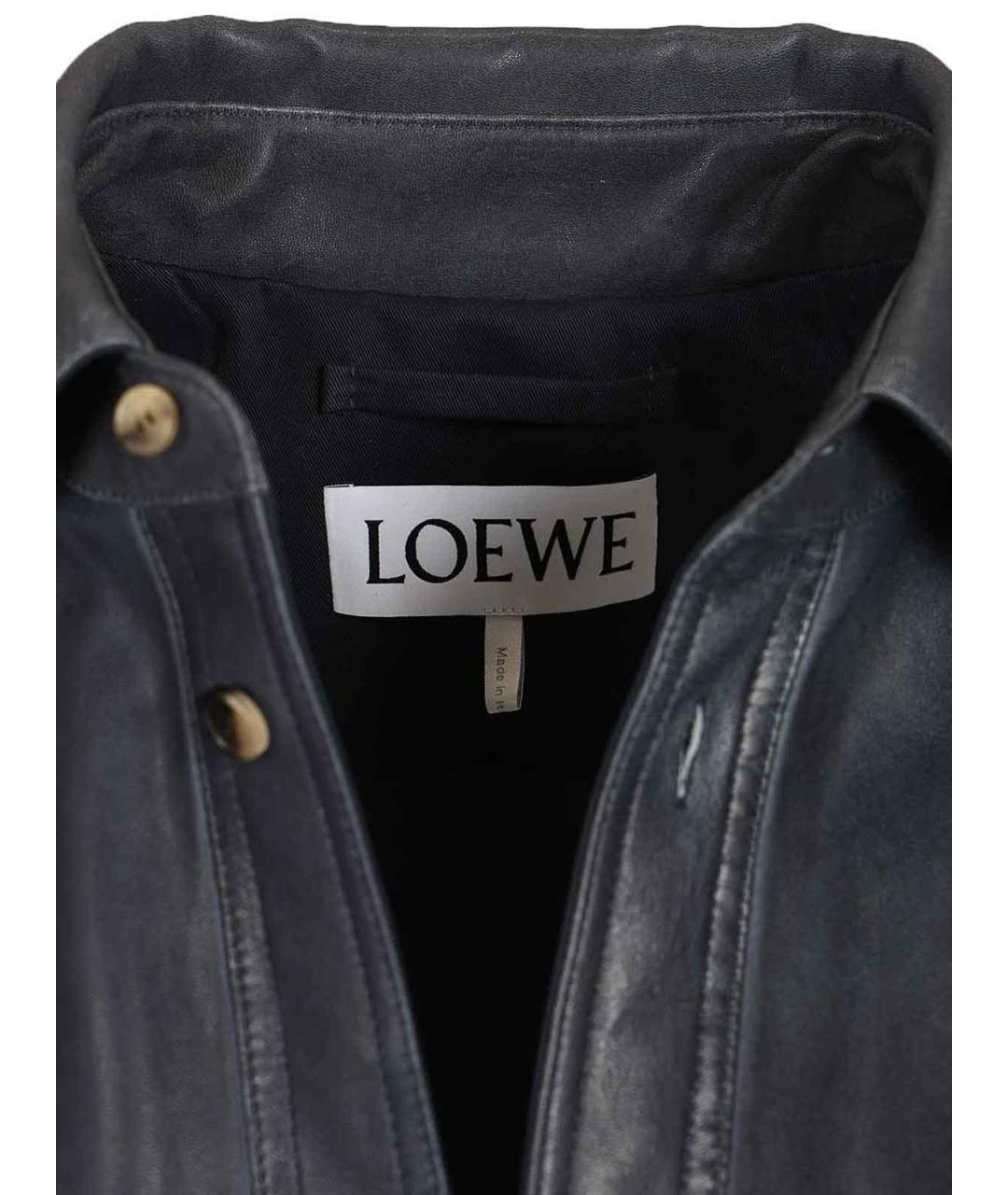 LOEWE Синяя кожаная куртка, фото 4
