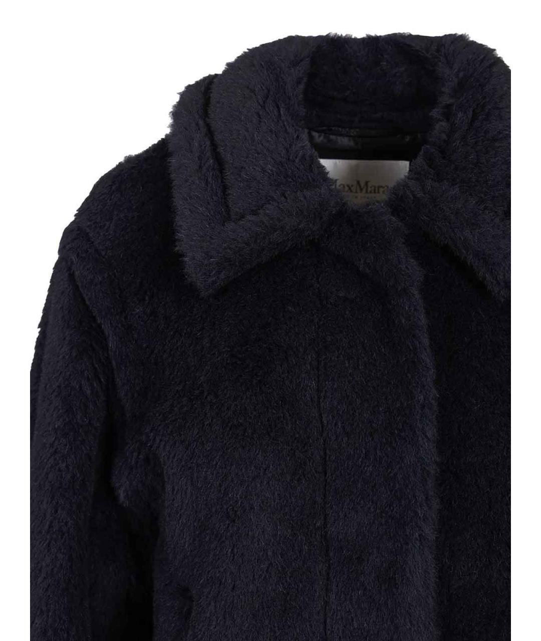 MAX MARA Темно-синяя шерстяная шуба, фото 4