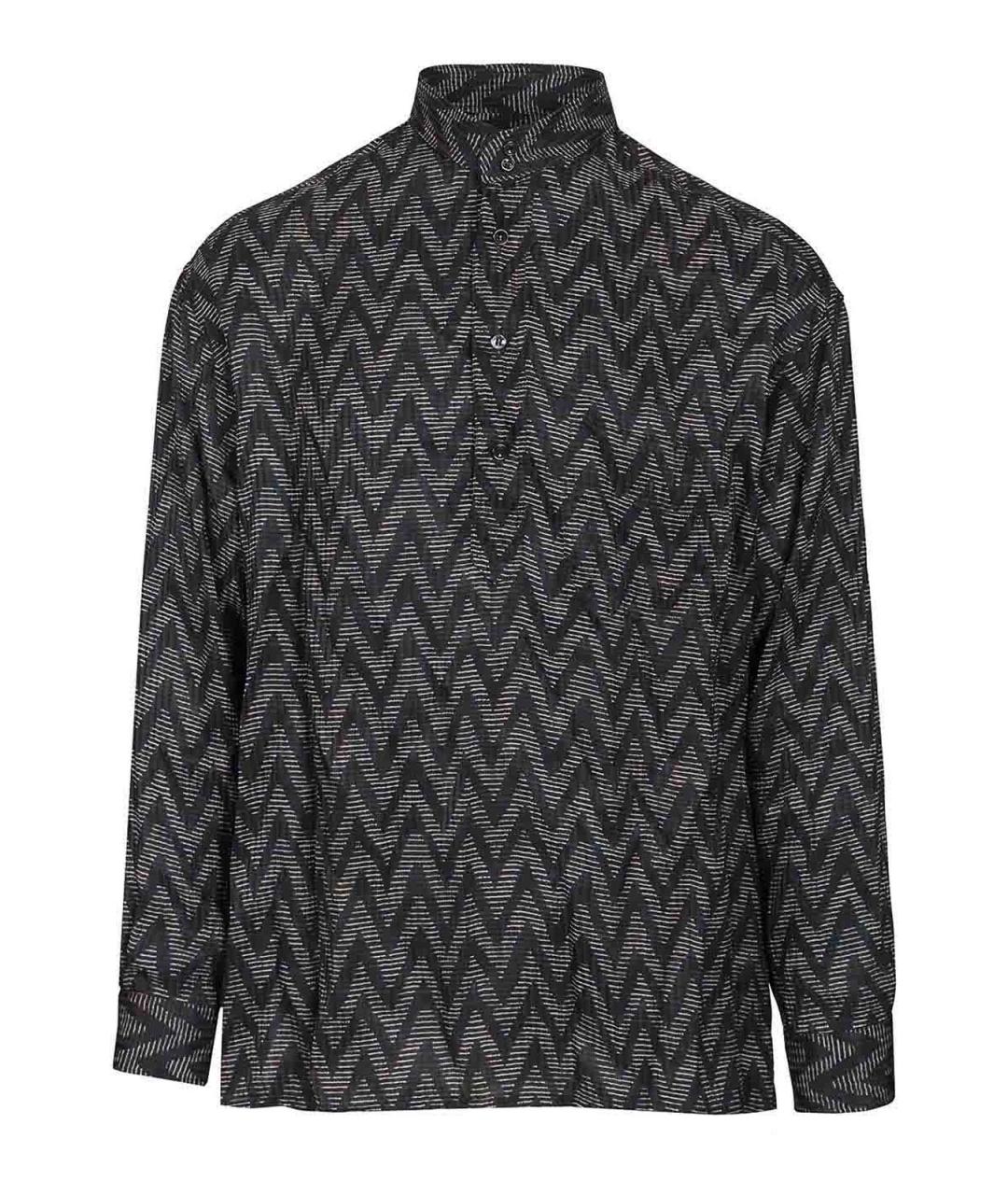 GIORGIO ARMANI Синяя шелковая классическая рубашка, фото 1