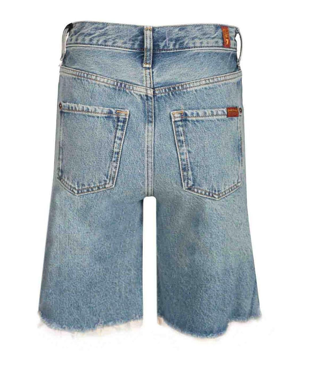 7 FOR ALL MANKIND Голубые хлопковые шорты, фото 2