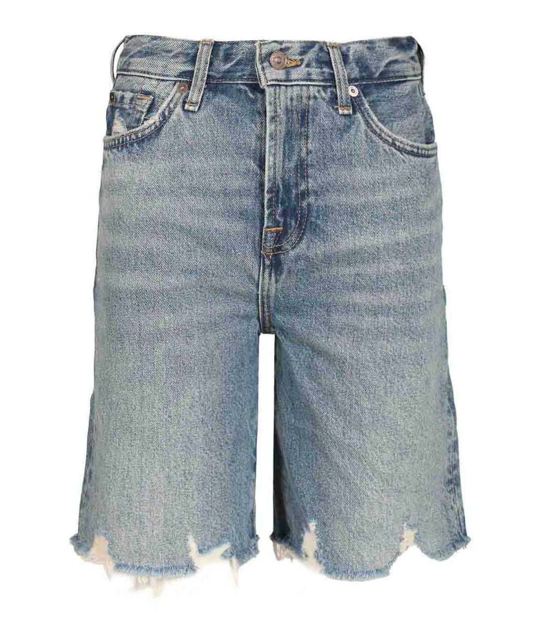 7 FOR ALL MANKIND Голубые хлопковые шорты, фото 1