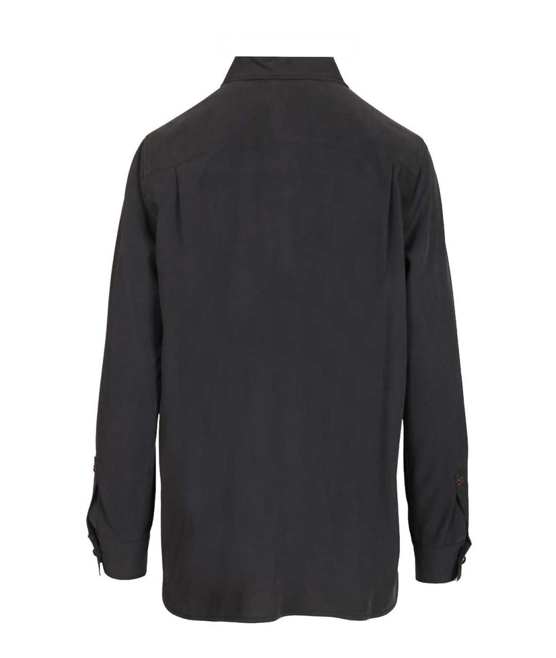 MAX MARA Темно-синяя шелковая рубашка, фото 2