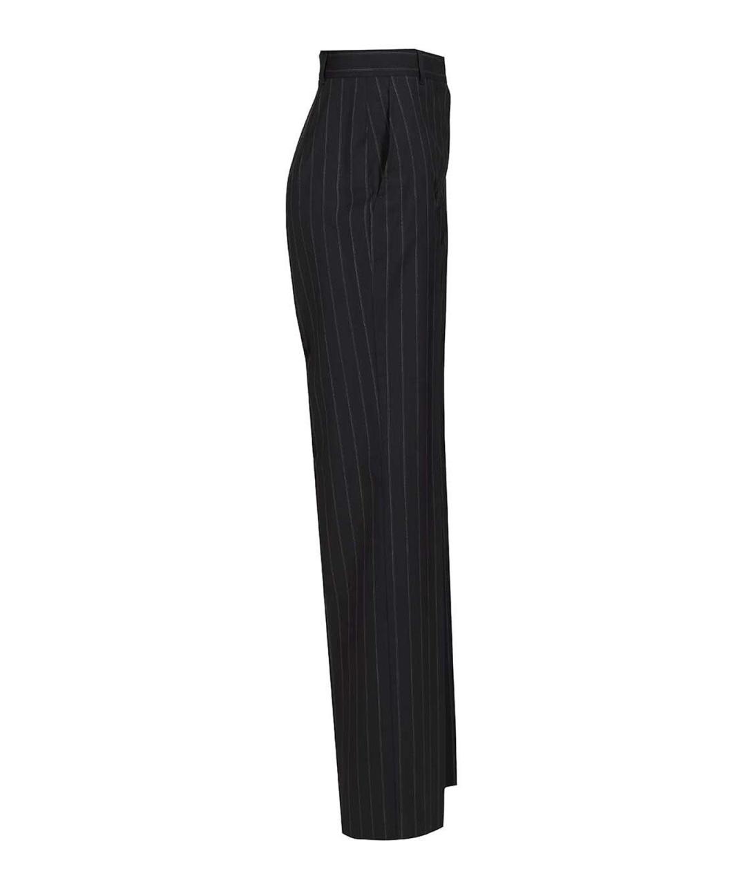 MAX MARA STUDIO Темно-синие шерстяные прямые брюки, фото 3