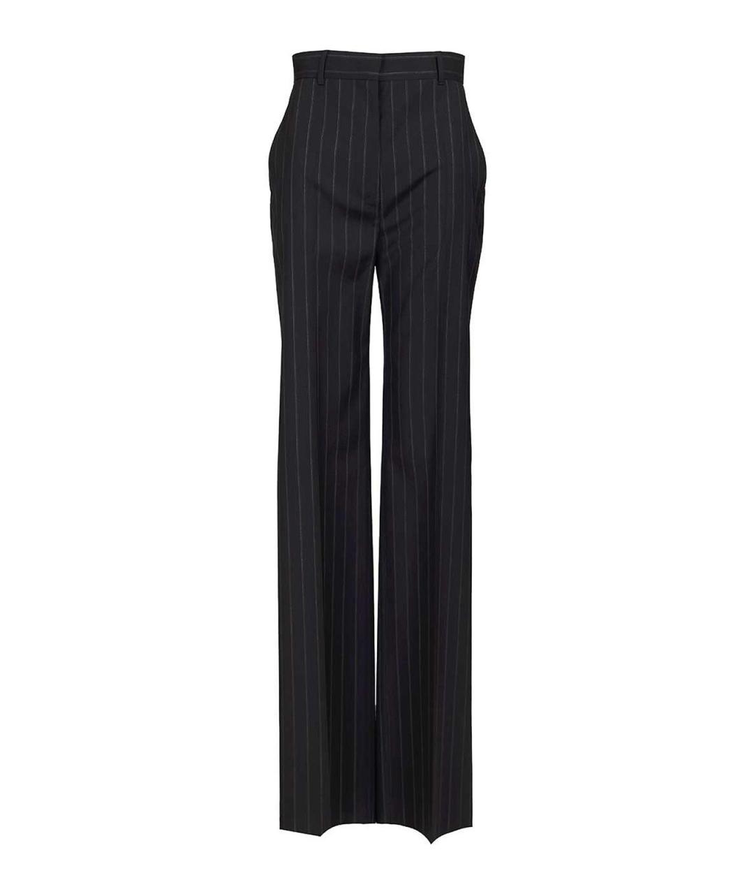 MAX MARA STUDIO Темно-синие шерстяные прямые брюки, фото 1