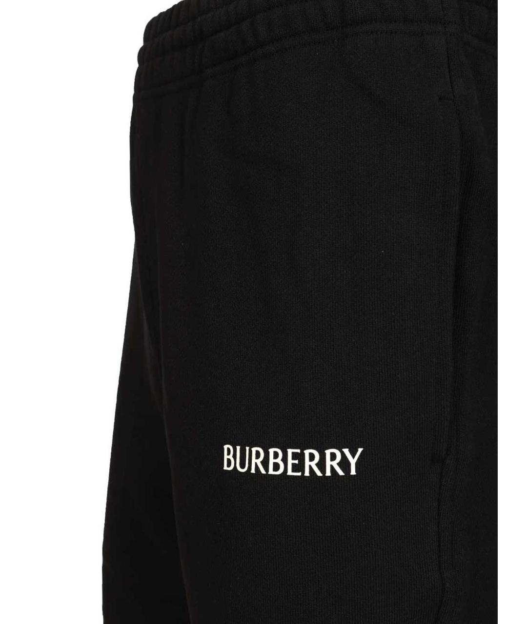 BURBERRY Черные хлопковые шорты, фото 4