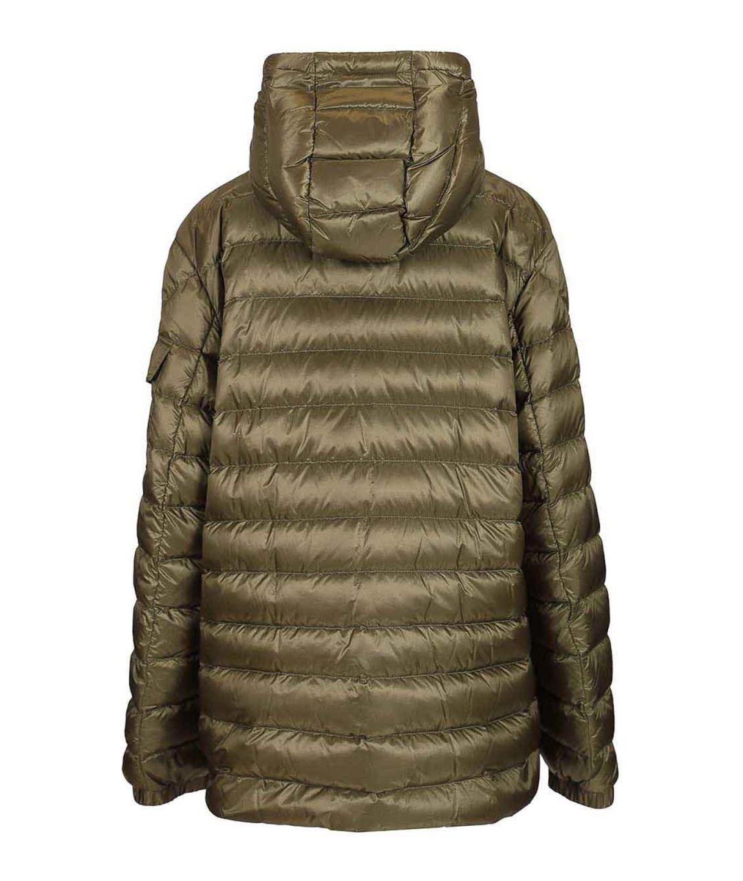 MONCLER Зеленый полиамидовый пуховик, фото 2