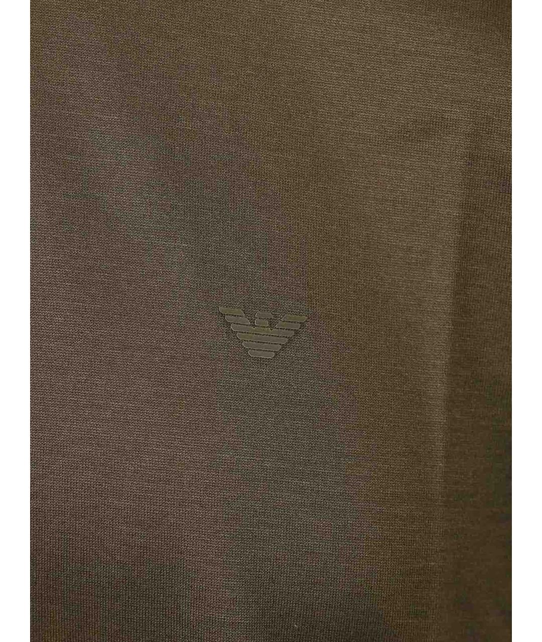 EMPORIO ARMANI Зеленая хлопковая футболка, фото 3
