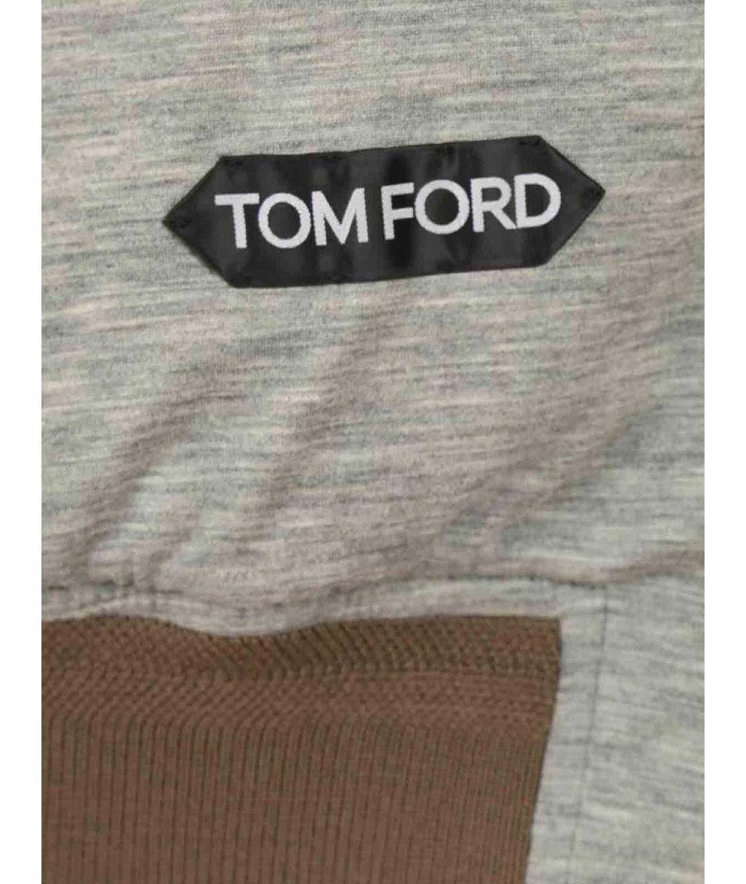 TOM FORD Хаки полиамидовая куртка, фото 7