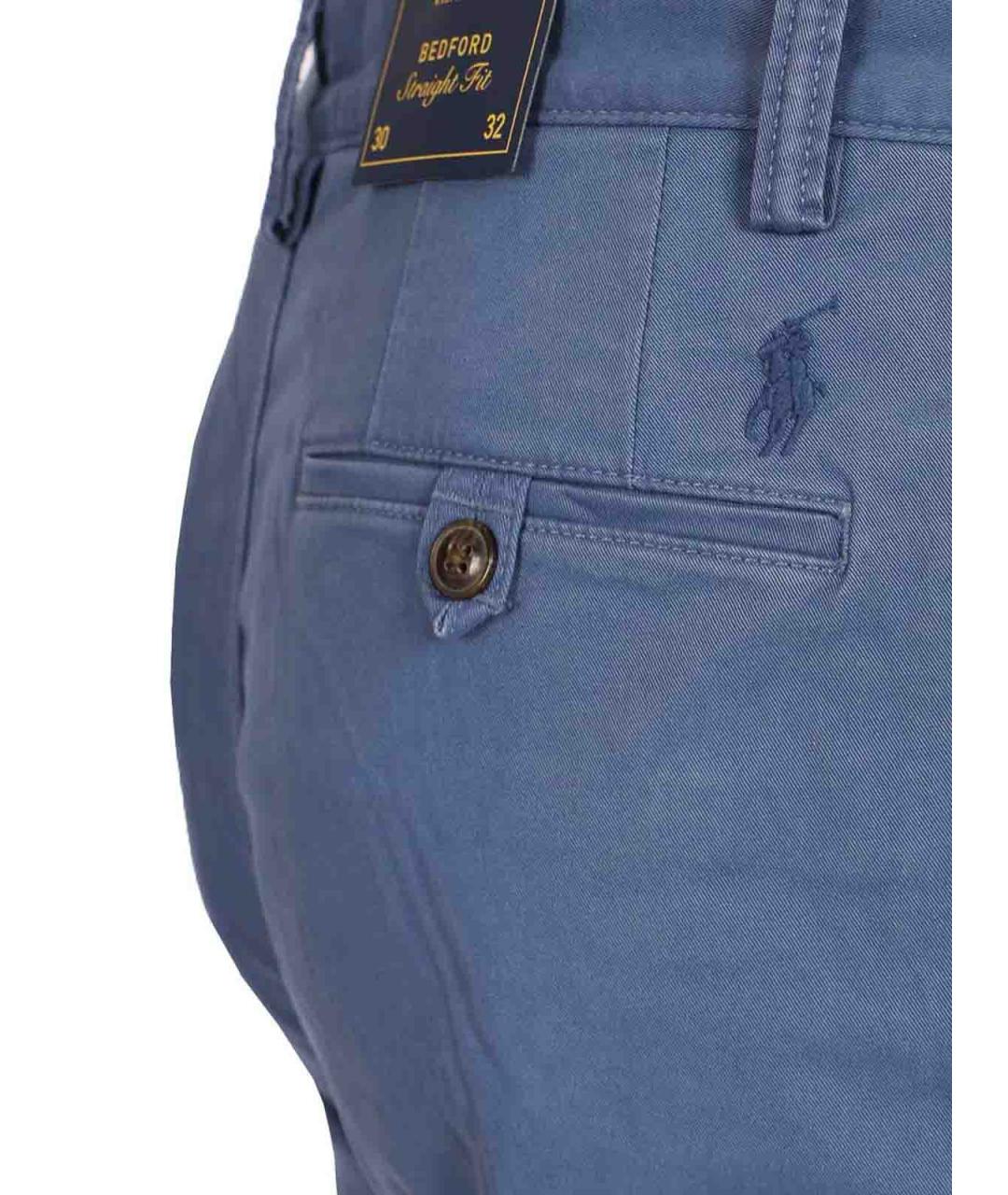 POLO RALPH LAUREN Синие хлопковые повседневные брюки, фото 5