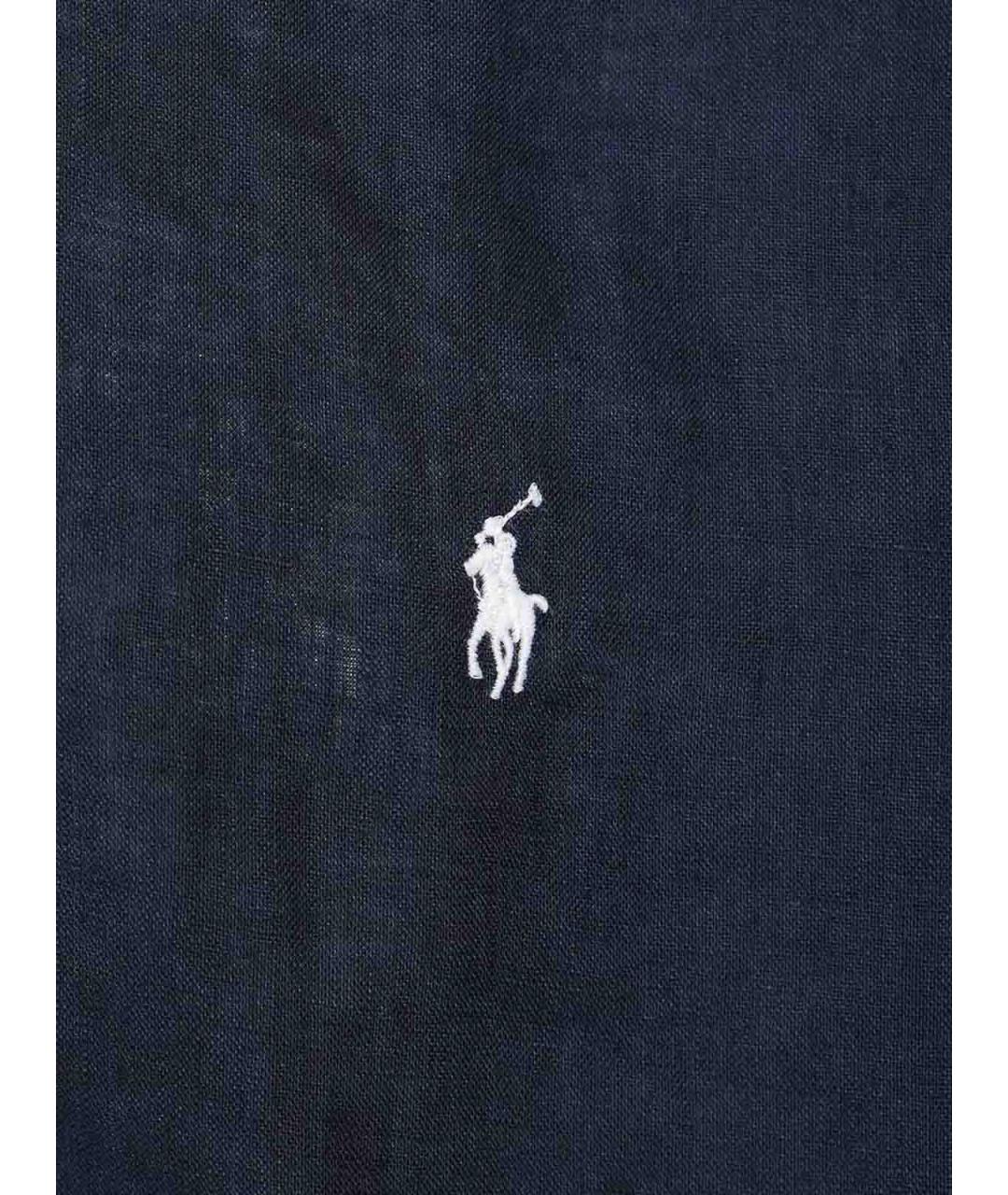 POLO RALPH LAUREN Синяя льняная кэжуал рубашка, фото 3