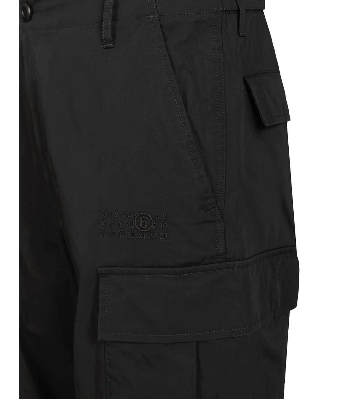 MM6 MAISON MARGIELA Черные хлопковые повседневные брюки, фото 4
