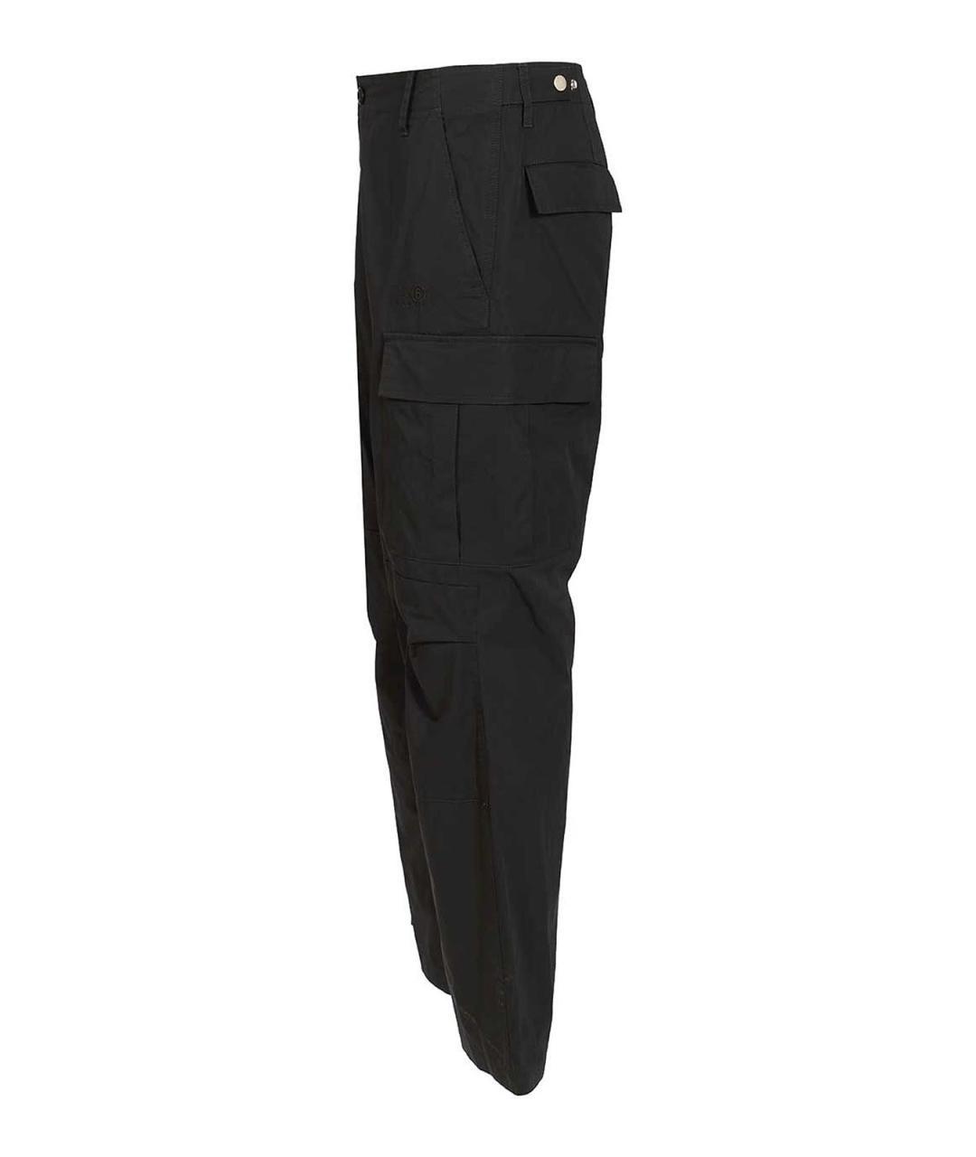 MM6 MAISON MARGIELA Черные хлопковые повседневные брюки, фото 3