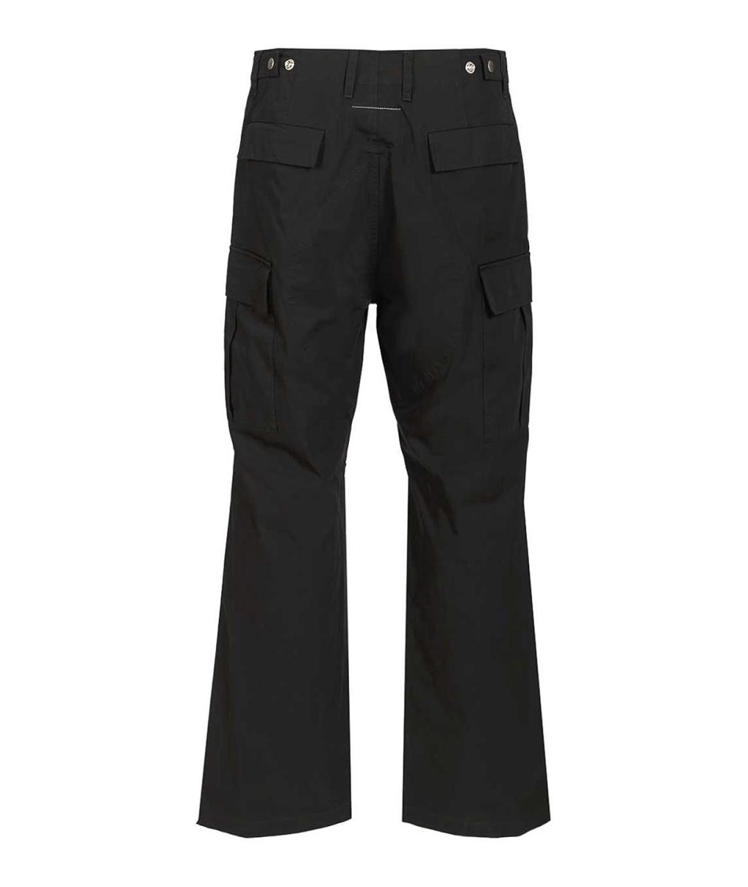 MM6 MAISON MARGIELA Черные хлопковые повседневные брюки, фото 2