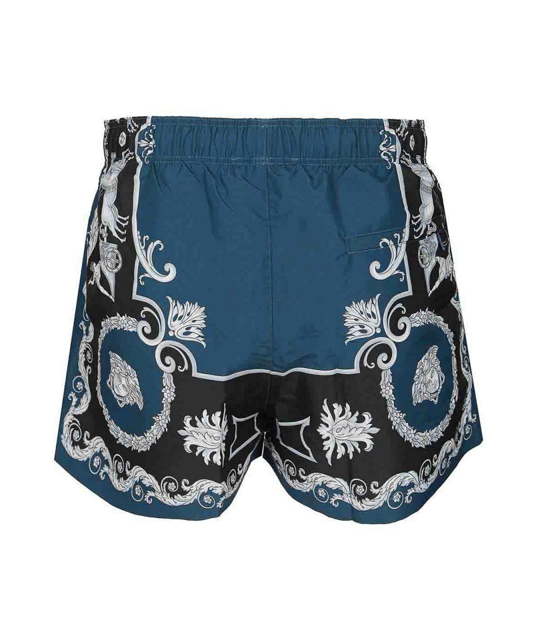 VERSACE Синие полиэстеровые шорты, фото 2