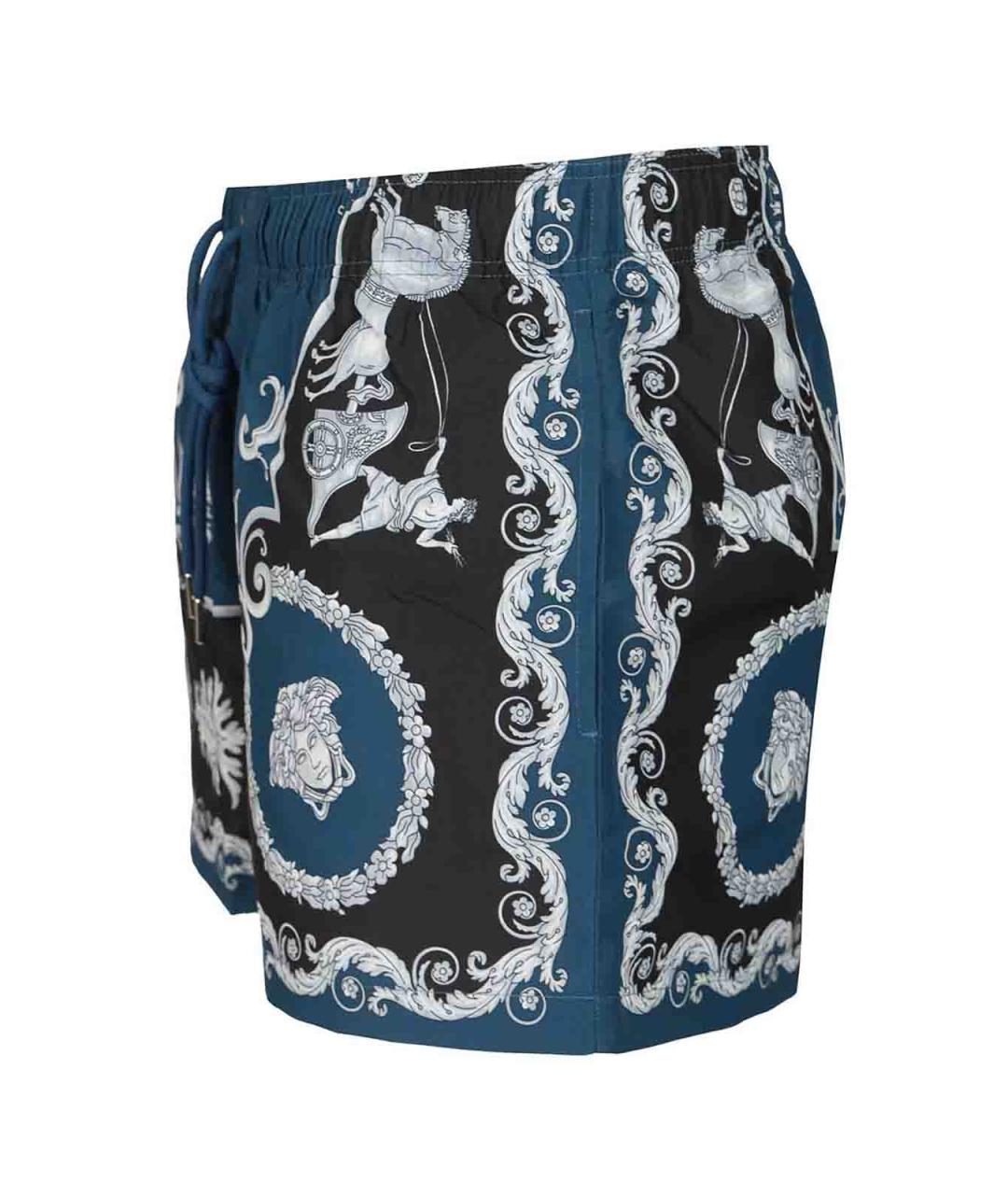 VERSACE Синие полиэстеровые шорты, фото 3
