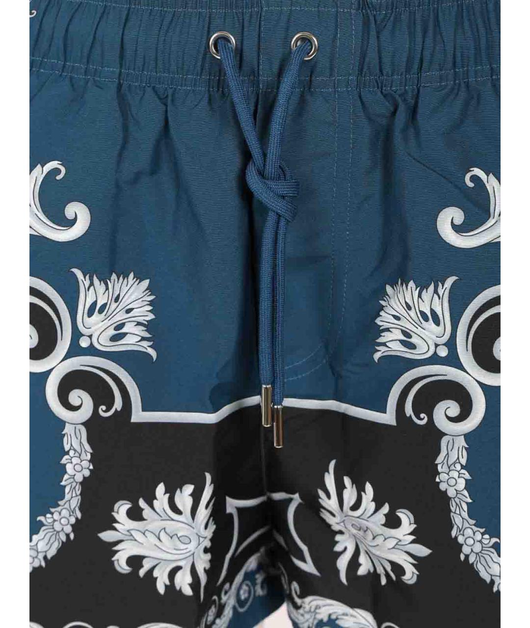 VERSACE Синие полиэстеровые шорты, фото 4