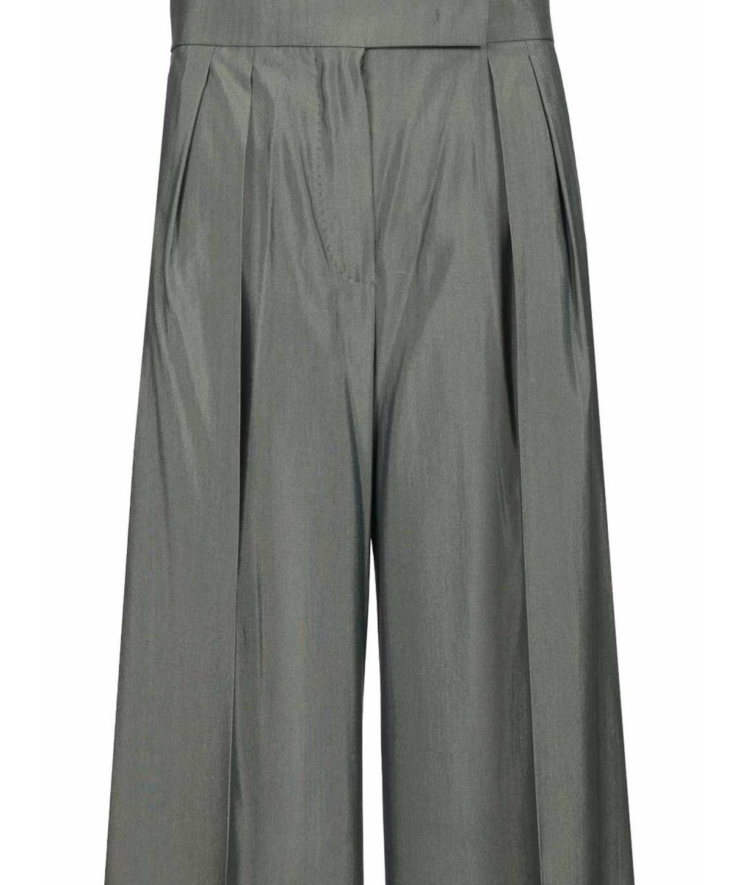 MAX MARA Зеленые шерстяные брюки широкие, фото 4
