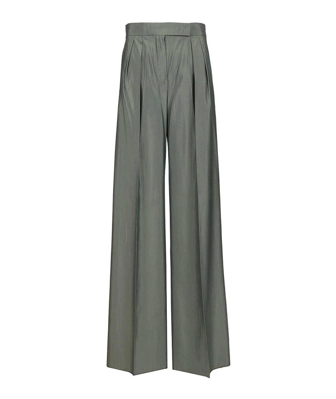 MAX MARA Зеленые шерстяные брюки широкие, фото 1