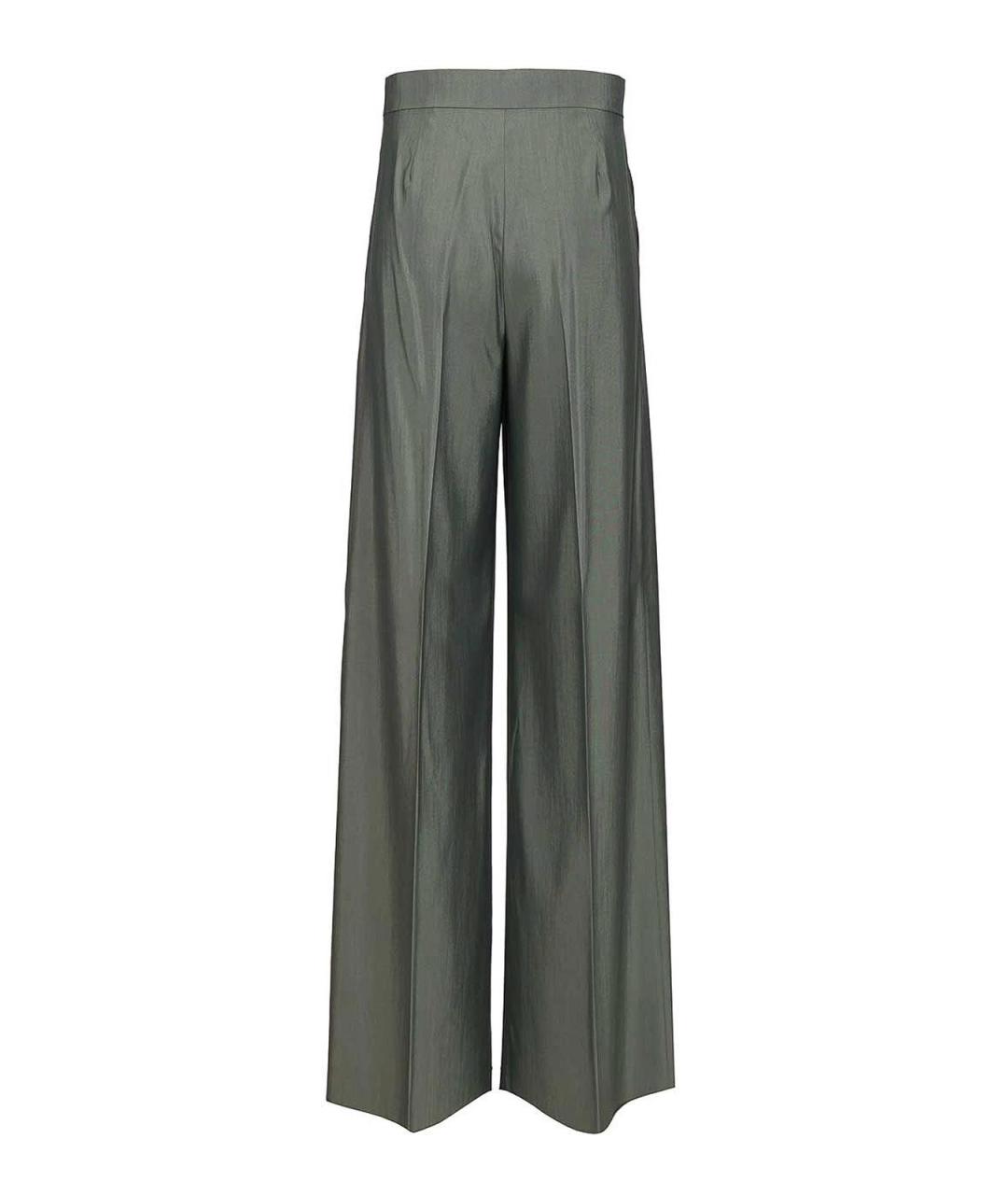 MAX MARA Зеленые шерстяные брюки широкие, фото 2