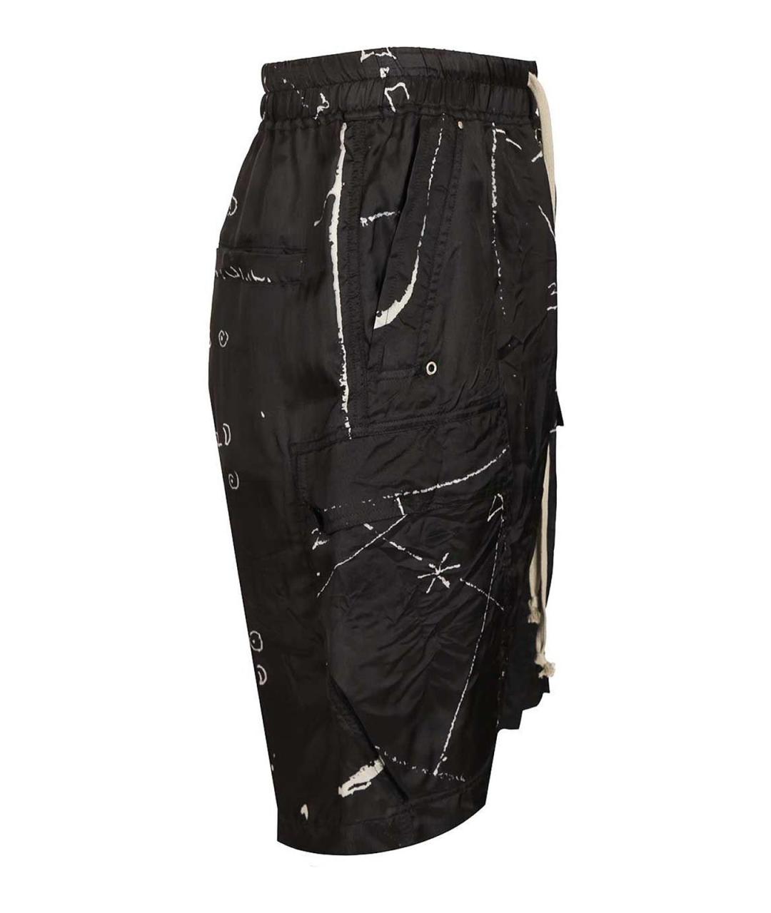 RICK OWENS Черные вискозные шорты, фото 3