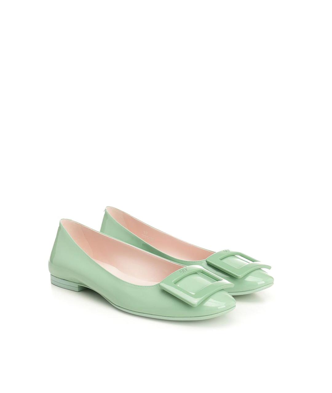 ROGER VIVIER Зеленые кожаные балетки, фото 2