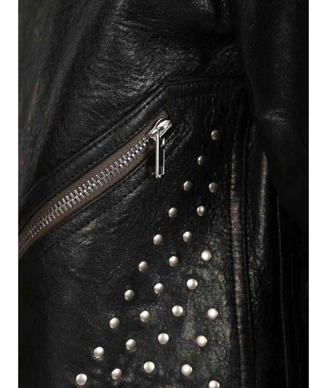 RICK OWENS Черная кожаная куртка, фото 5