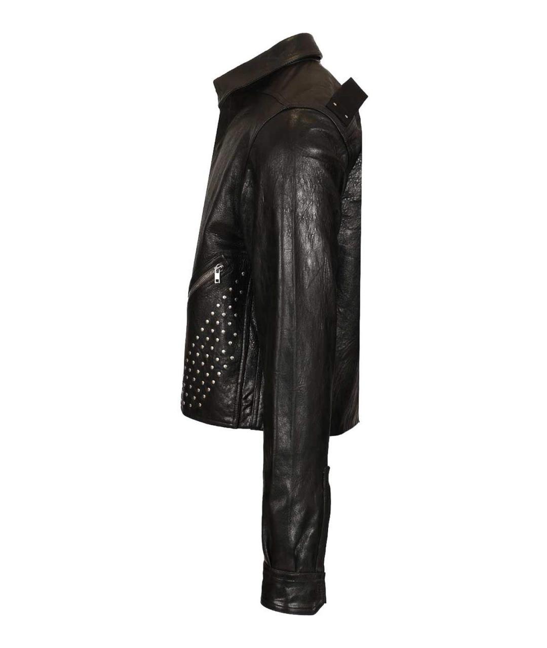 RICK OWENS Черная кожаная куртка, фото 3