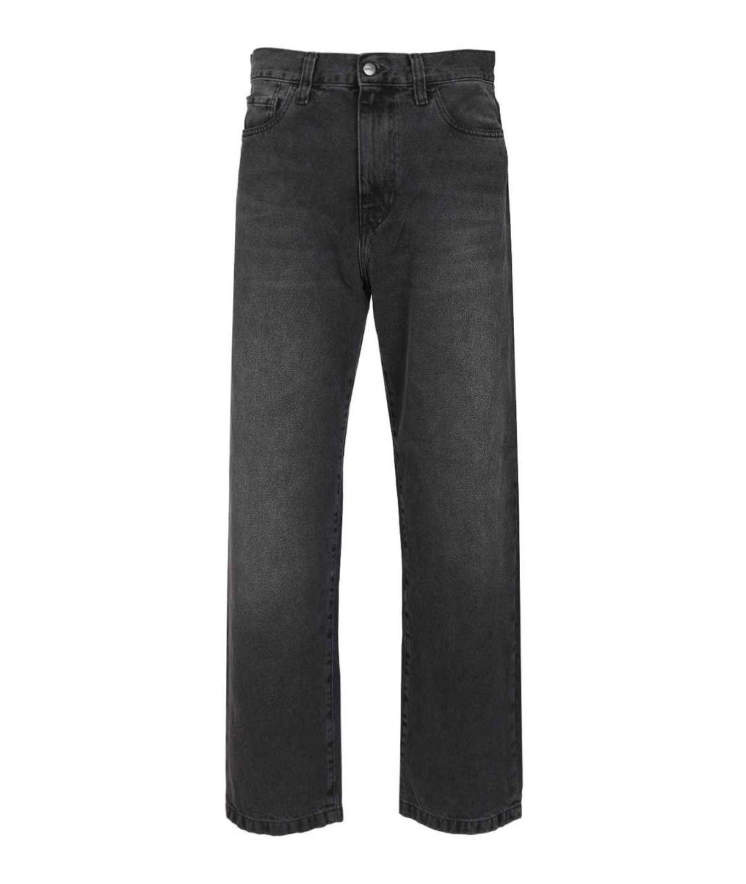 CARHARTT Черные хлопковые прямые джинсы, фото 1